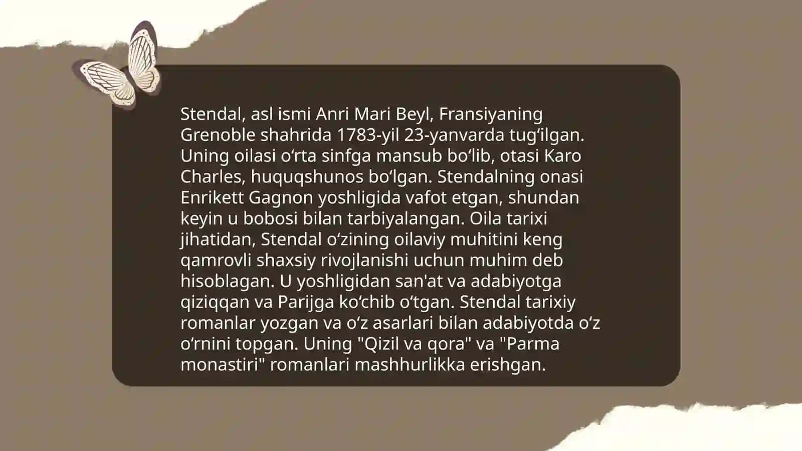 Stendal hayoti va ijodi 4