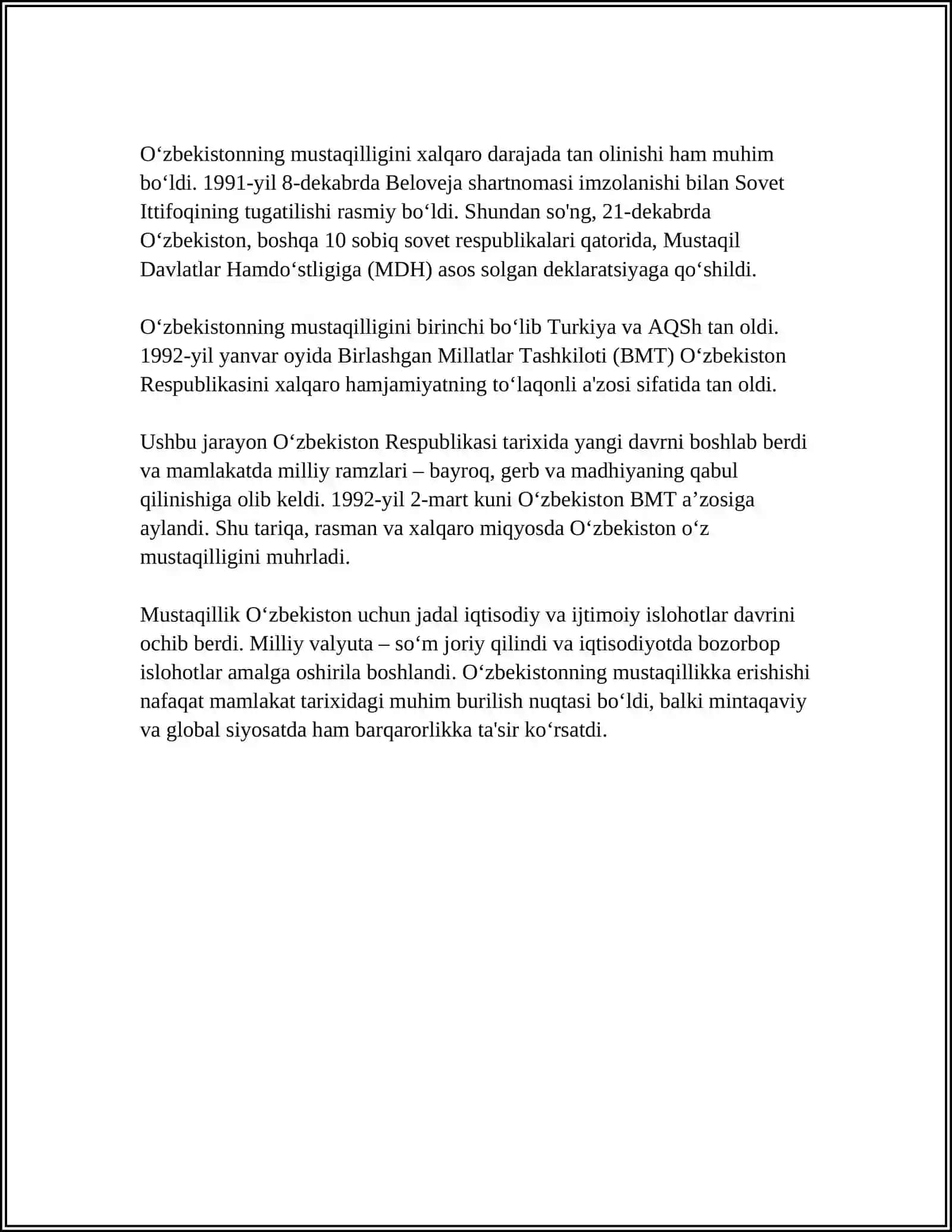O'ZBEKISTON MUSTAQILLIK DAVRIDA 4