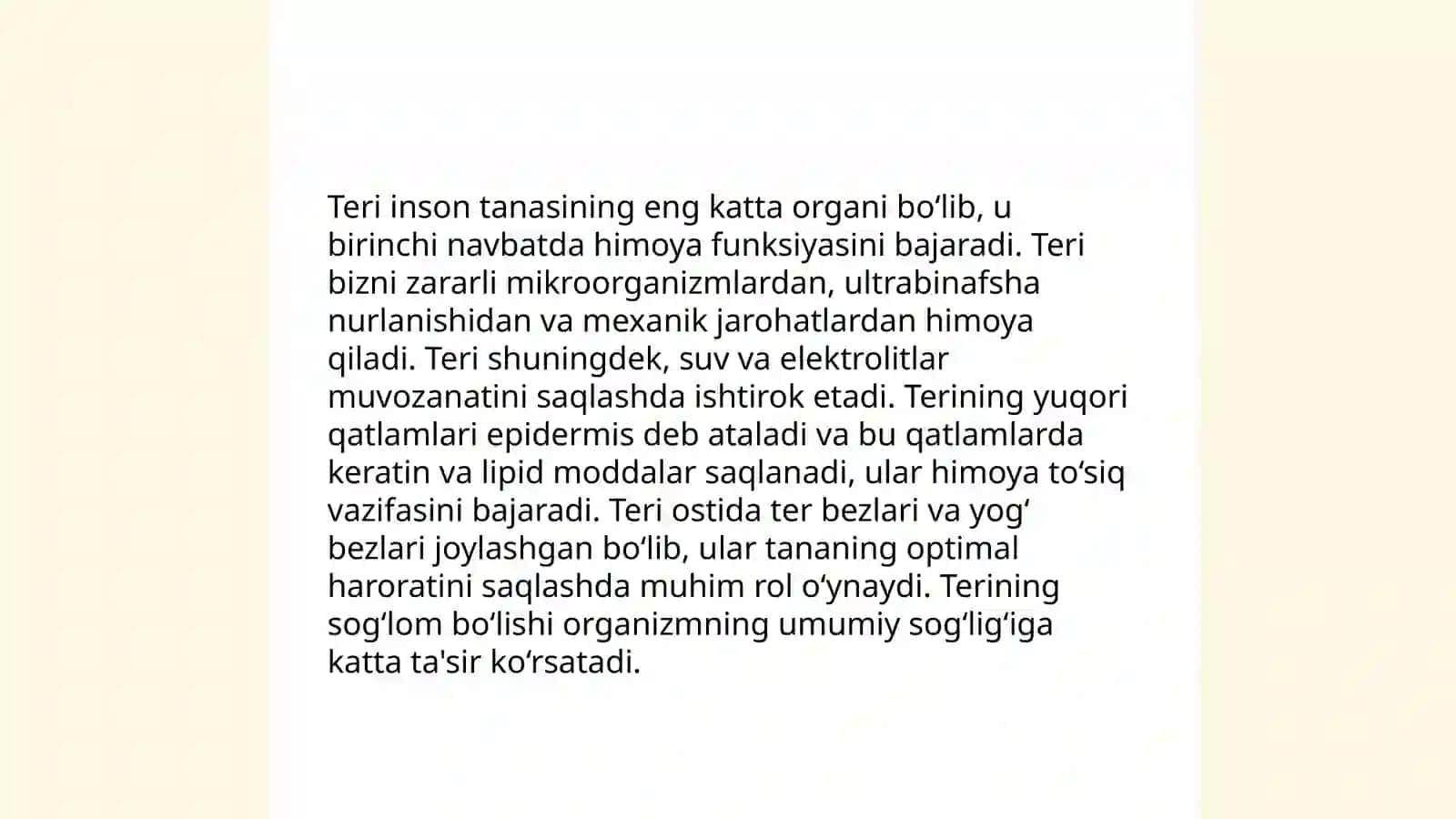 Ayirishda terining funksiyasi 4