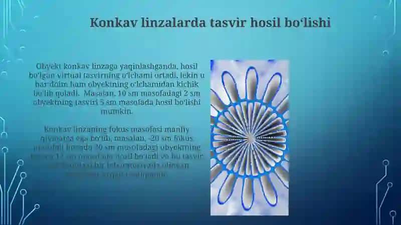Sochuvchi linzalar xususiyatlari 4