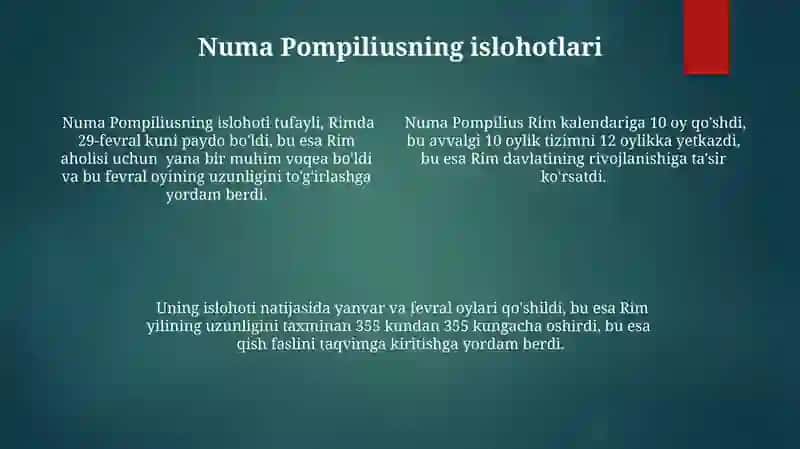 Qadimgi Rim kalendari yaratilishi 4