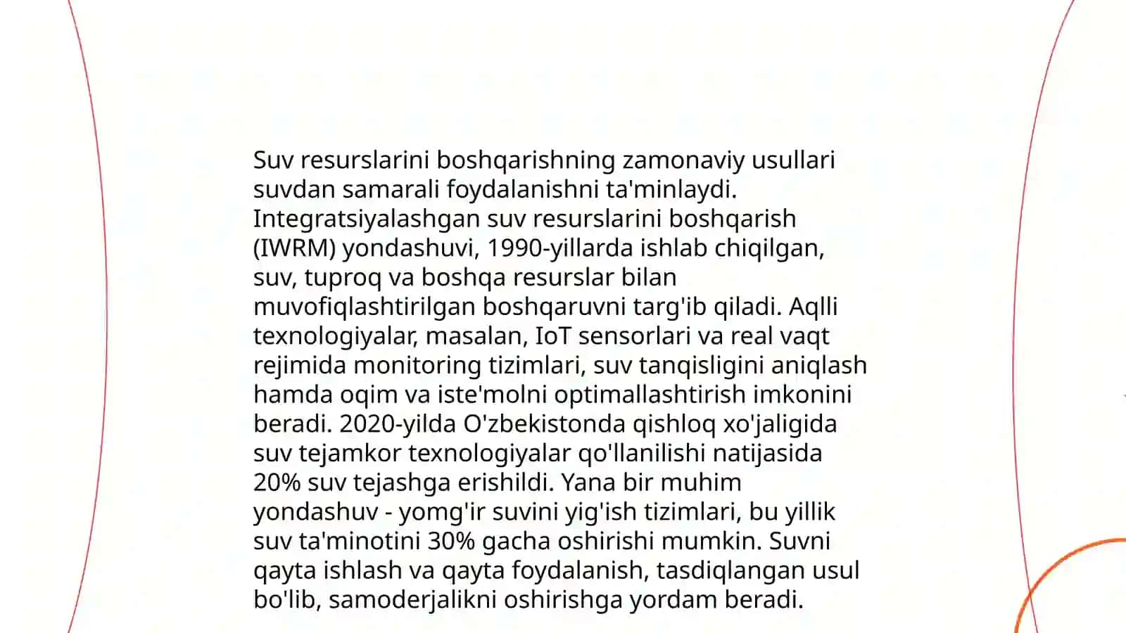 Suv resurslarini boshqarishning zamonaviy usullari 4