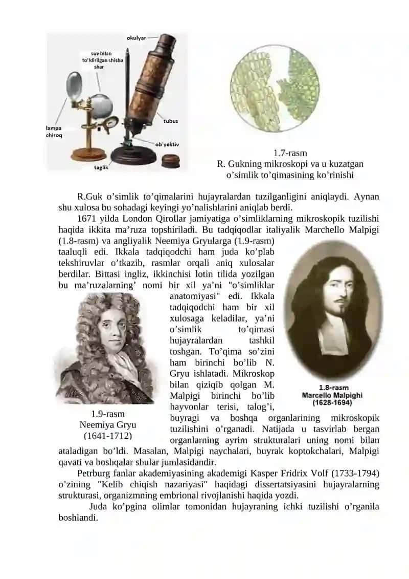 Mikroskopning kashf etilishi va hujayraning organilishi. 4