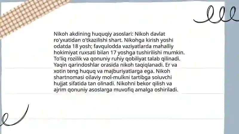 Nikoh tuzish asoslari 4