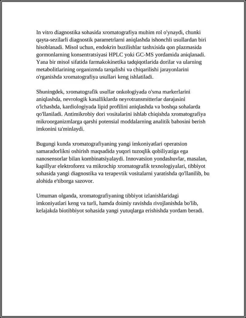 XROMOTOGRAFIYANING TIBBIY IZLANISHDAGI IMKONIYATI 4