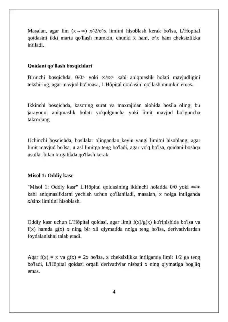 Lopitalning 2-qoidasi 4