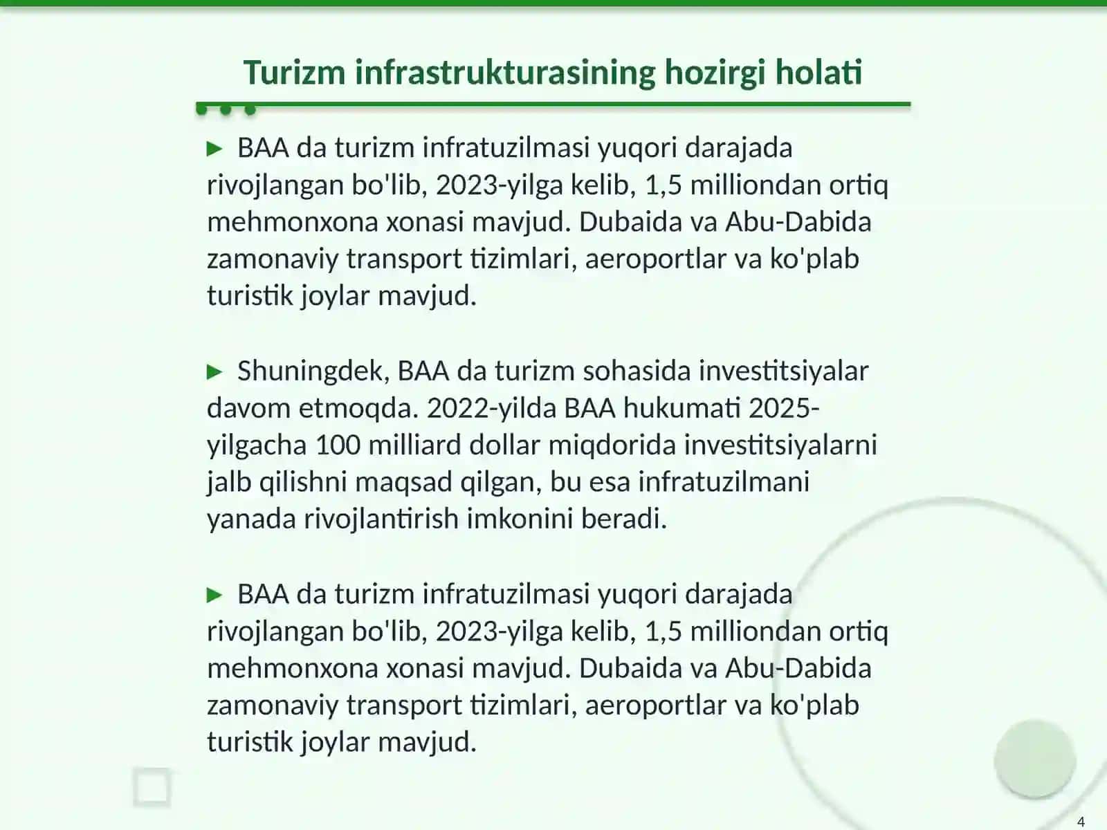 BAA da turizm salohiyati va rivojlanish istiqbollari 4