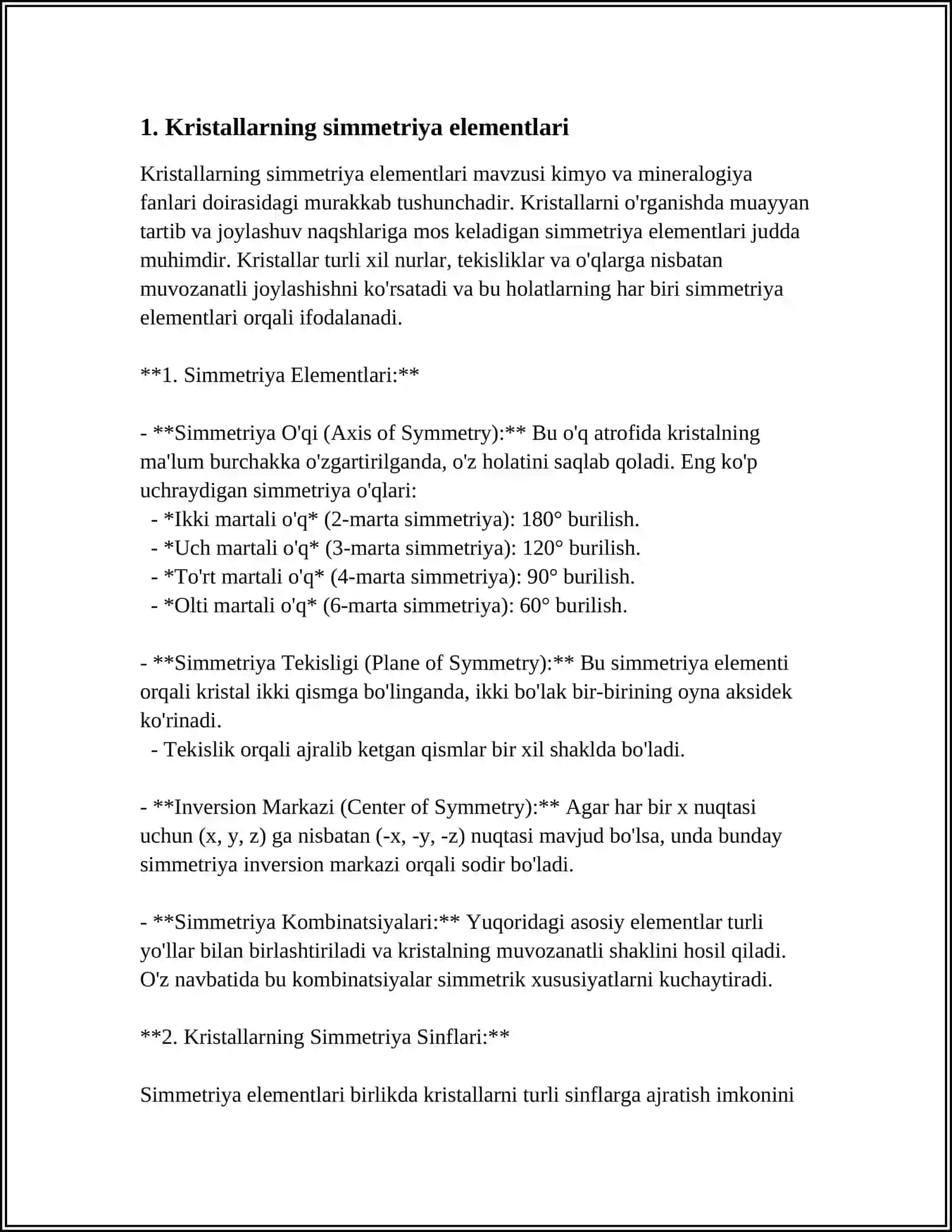 STRUKTURAVIY ANALIZNING BOSQICHLARI.KRISTALLARNING STRUKTURASI 4