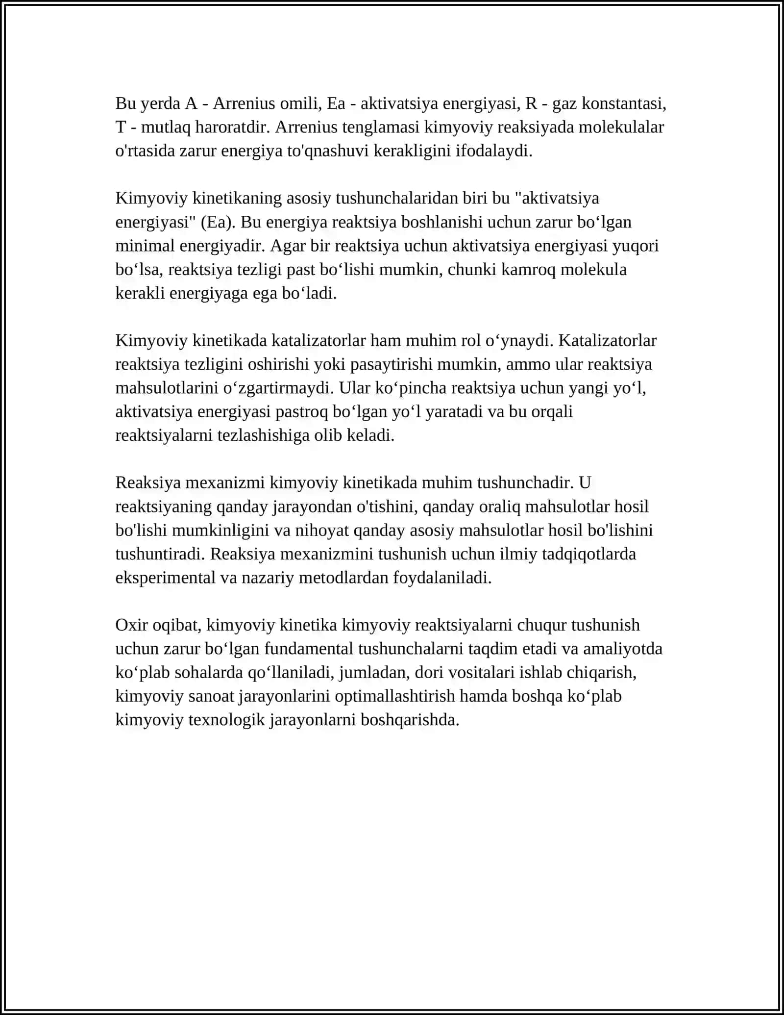 KIMYOVIY KINETIKA ASOSLARI 4