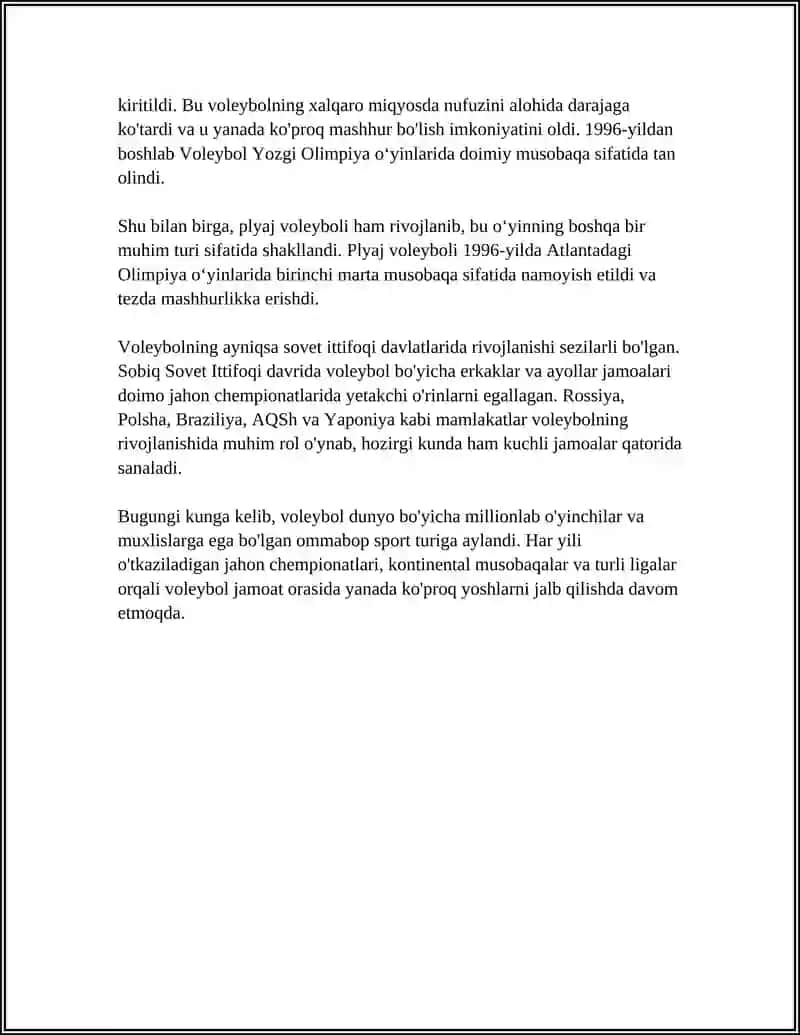VOLEYBOL OʻYINI HAQIDA 4