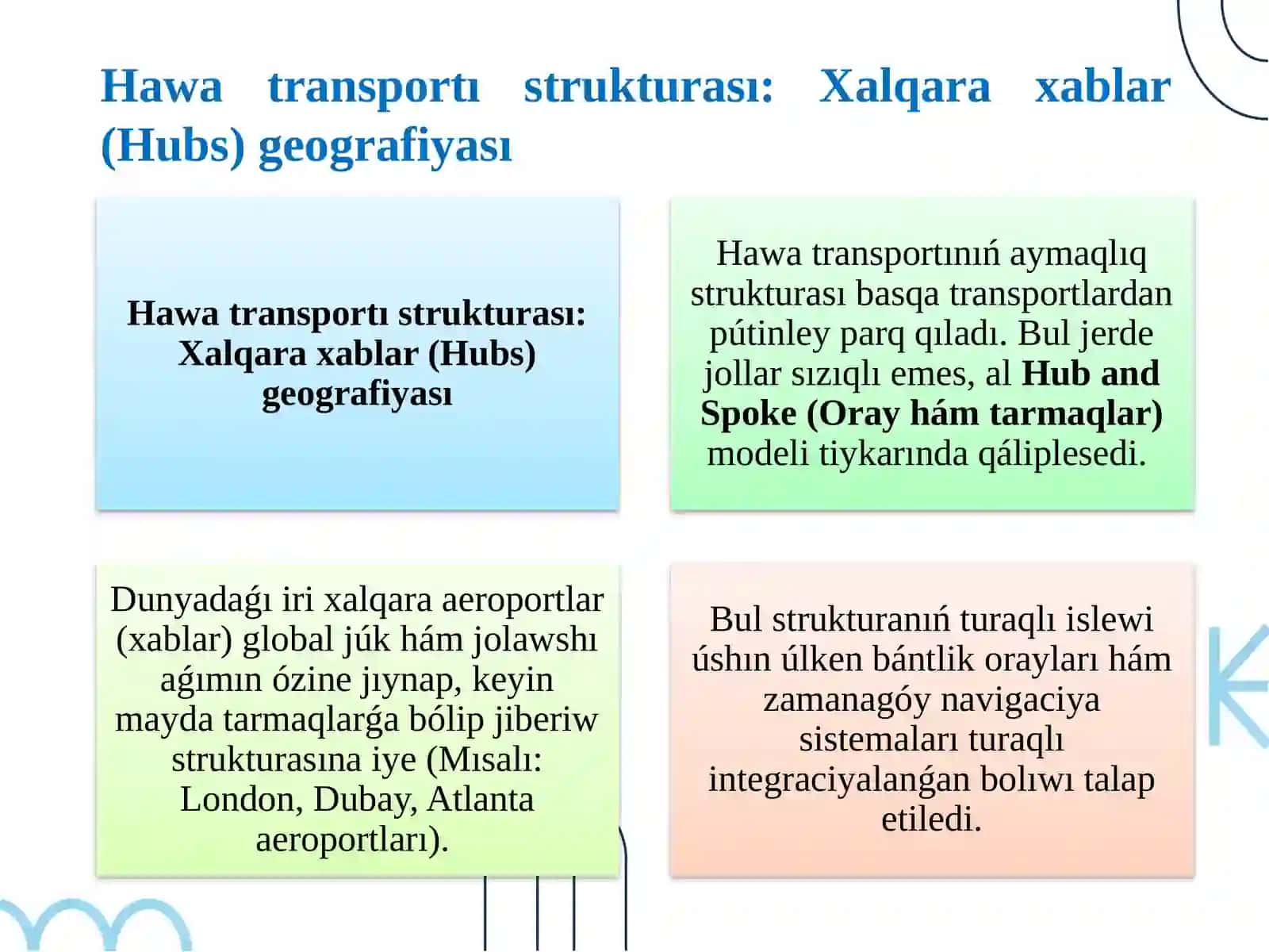 Hawa transportı rawajlanıwınıń ózine tán ózgeshelikleri 4