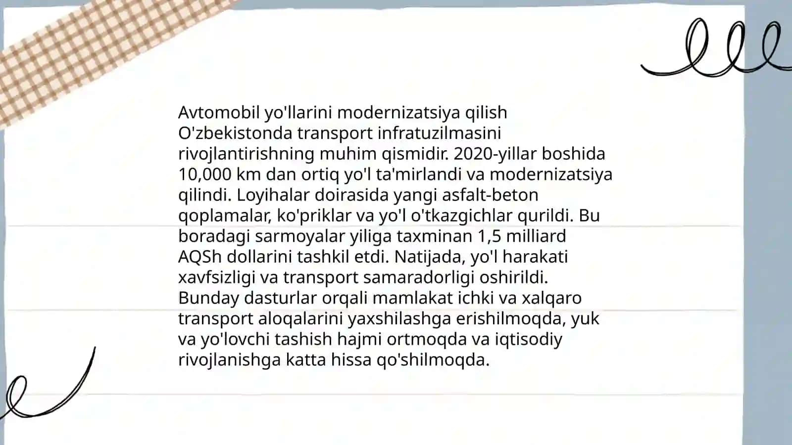 Davlat avtomobil yo'llari rivojlantirish maqsadi jamg'armasi 4