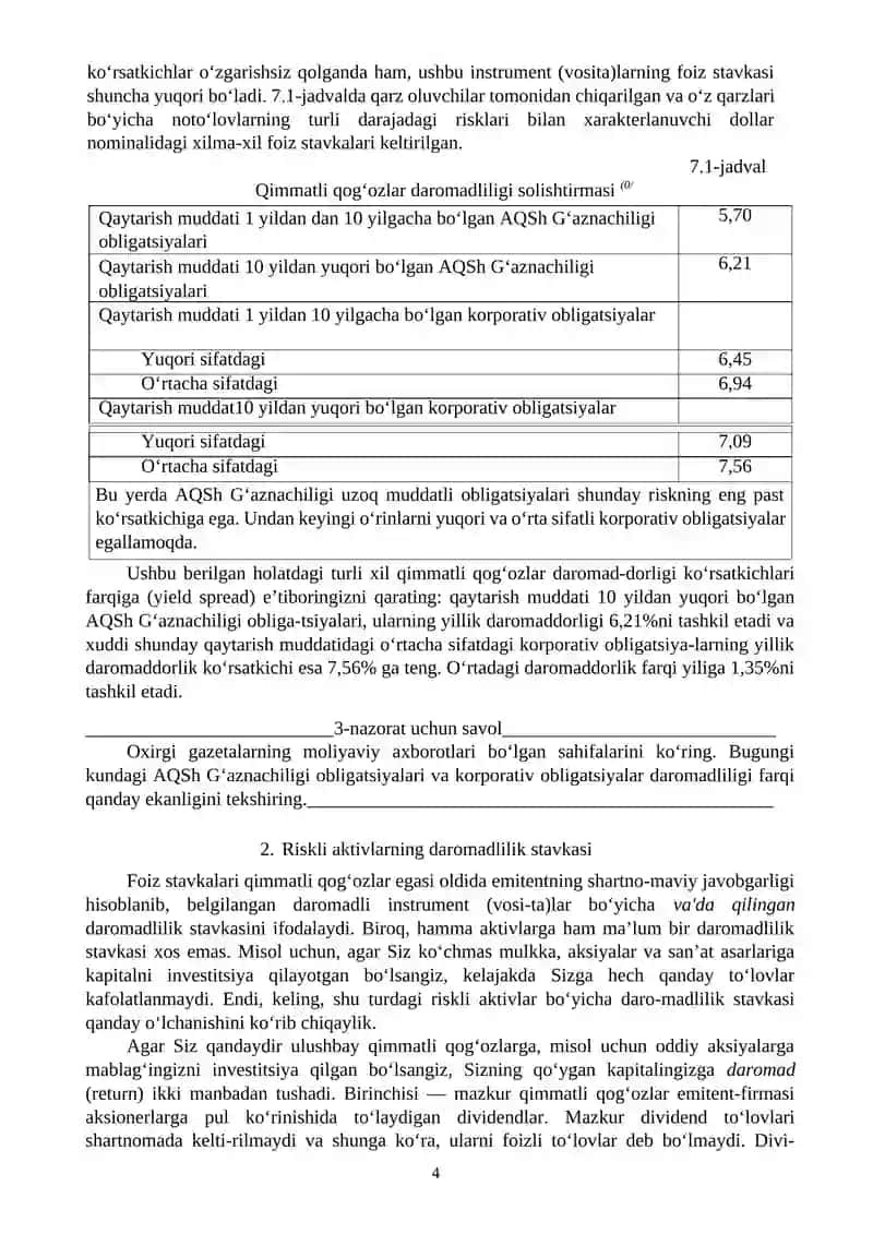 Foiz stavkalari 4