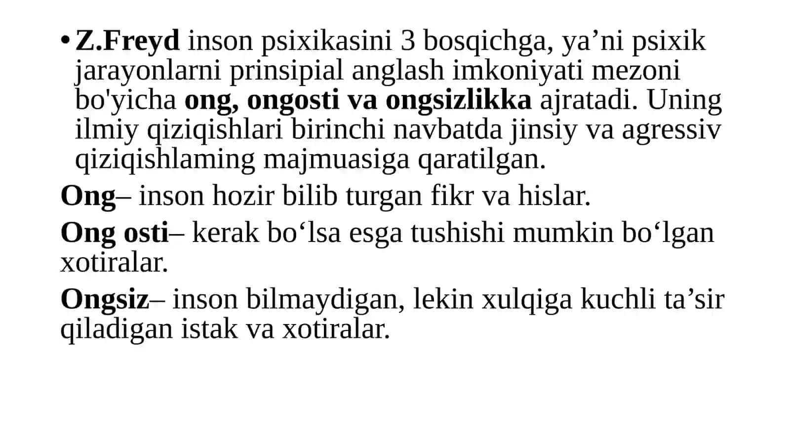Shaxs psixoanalitik nazariyasi 4