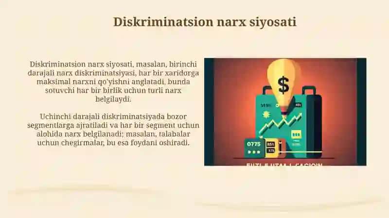 Bozor kuchi sharoitida narx strategiyalari 4