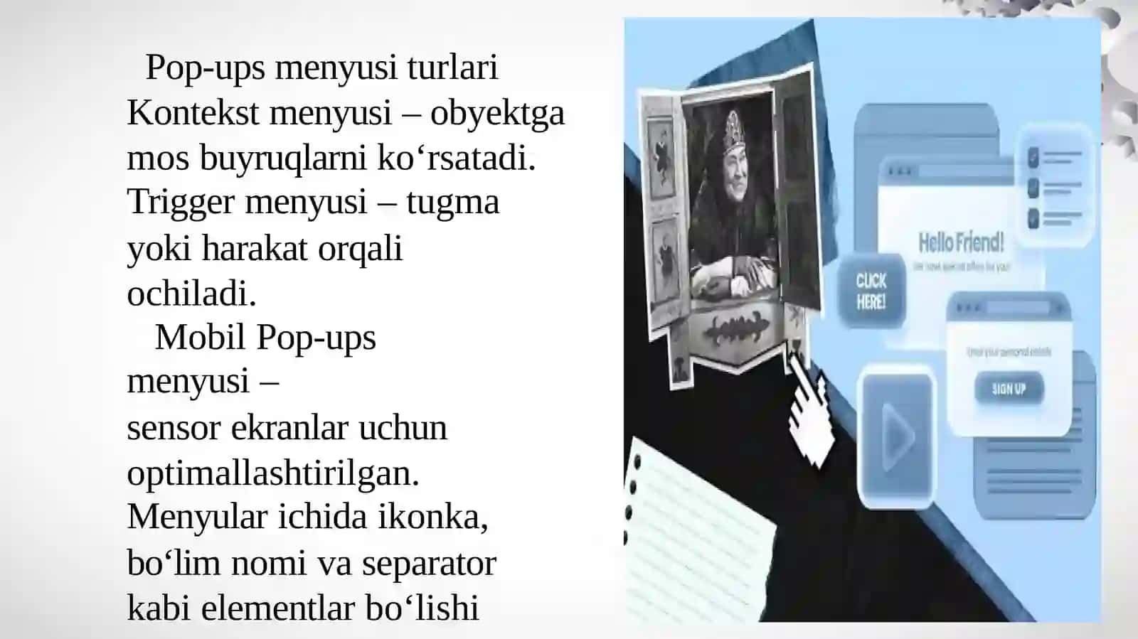 Conﬁgure pop-ups  menyusi haqida maʼlumot 4
