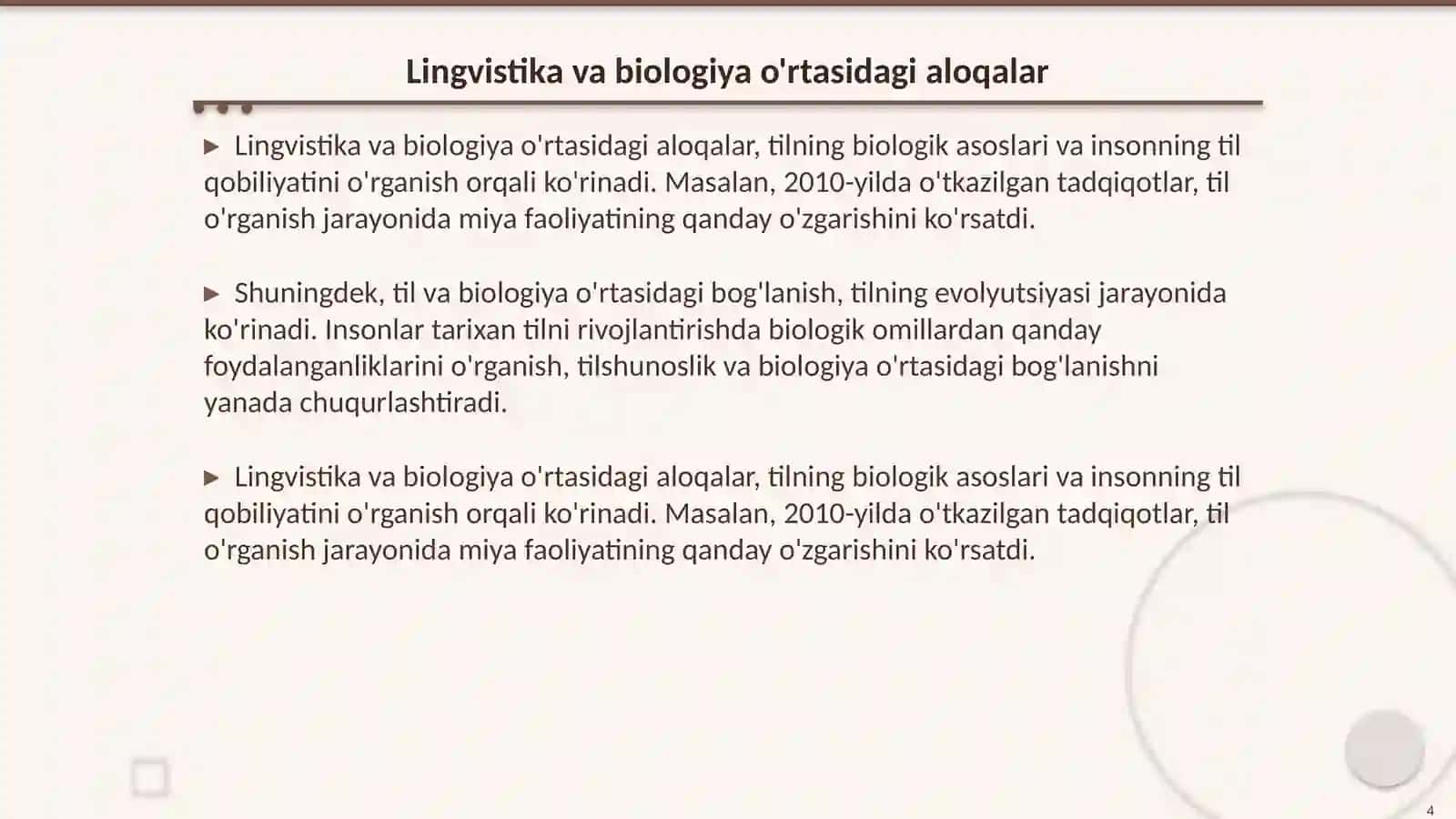Tilshunoslikning tabiiy fanlar bilan munosabati 4