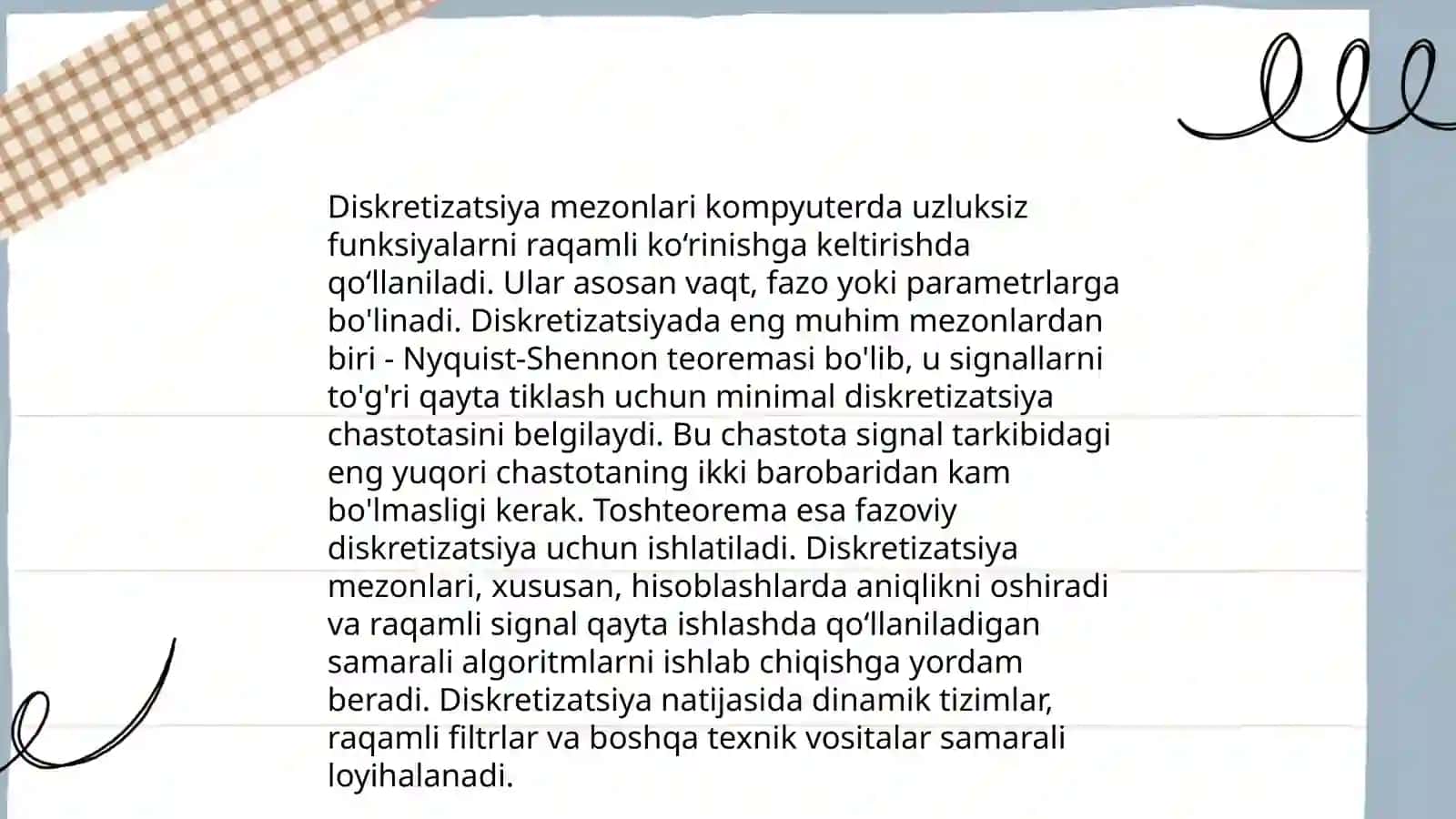 Menejment jarayonining diskretizatsiyasi mezoni 4