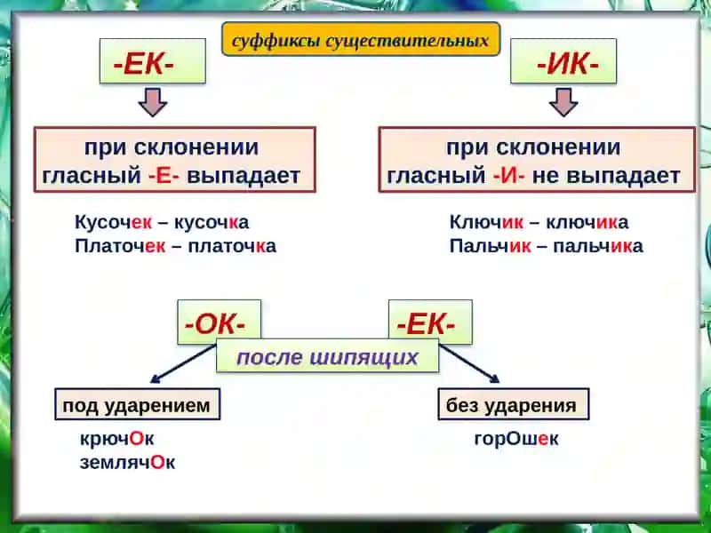 Правописание суффиксов имен существительных 4