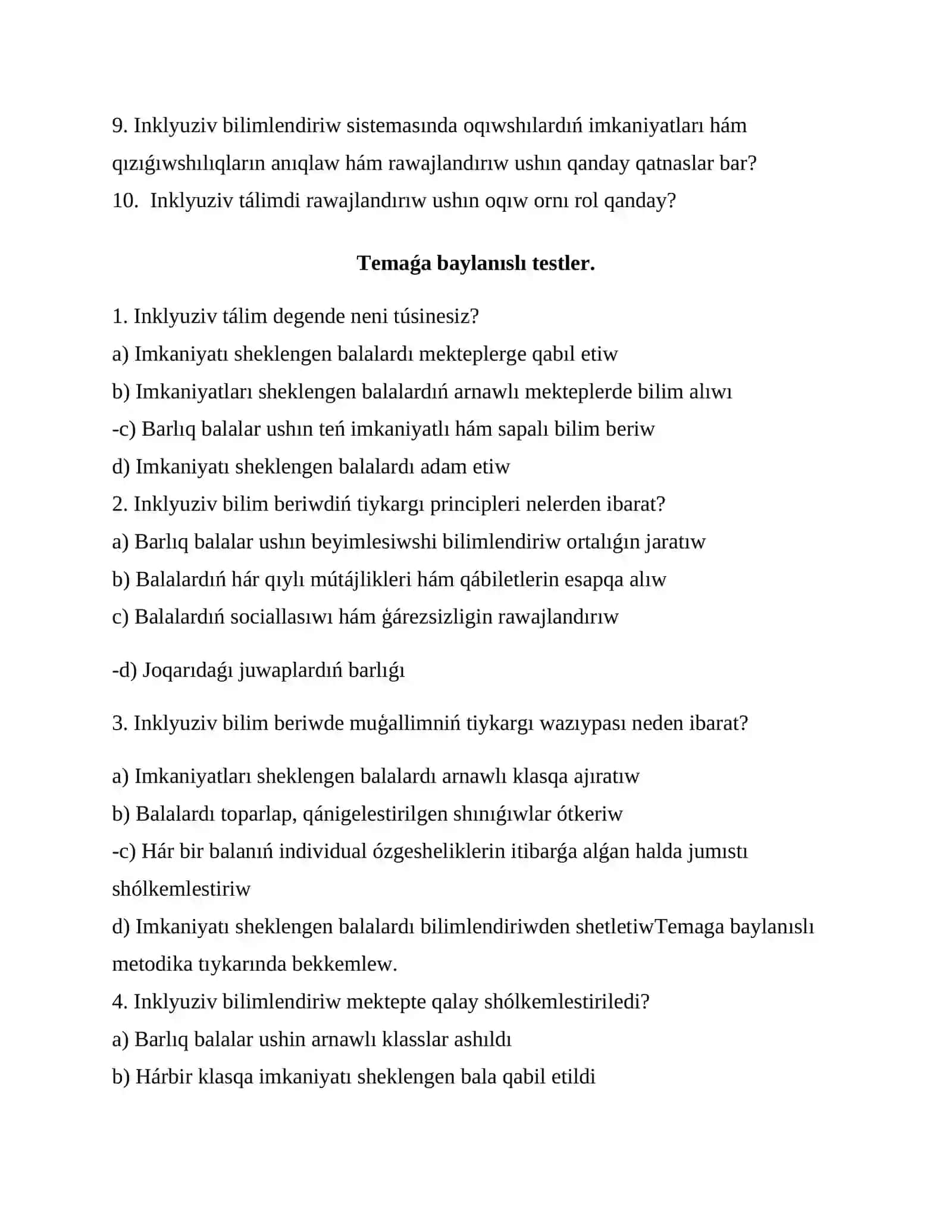 Inklyuziv tálim tıykarları 4