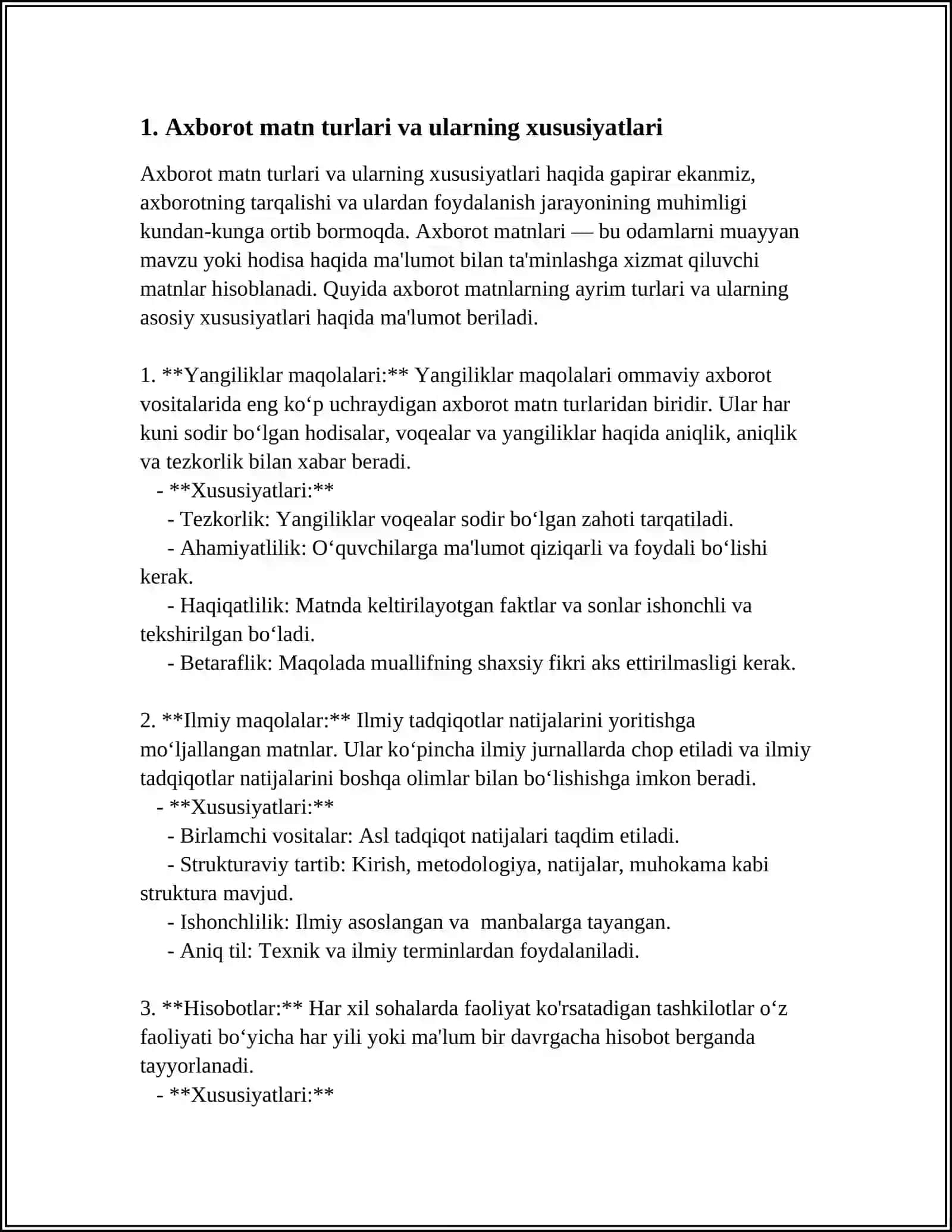 AXBOROT MATNLAR BILAN ISHLASH VA MEDIA MADANIYATI 4