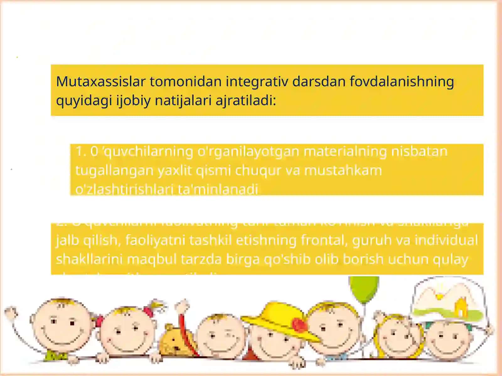 Integratsiyalashgan darslarni tashkil etishning samaradorligi 4