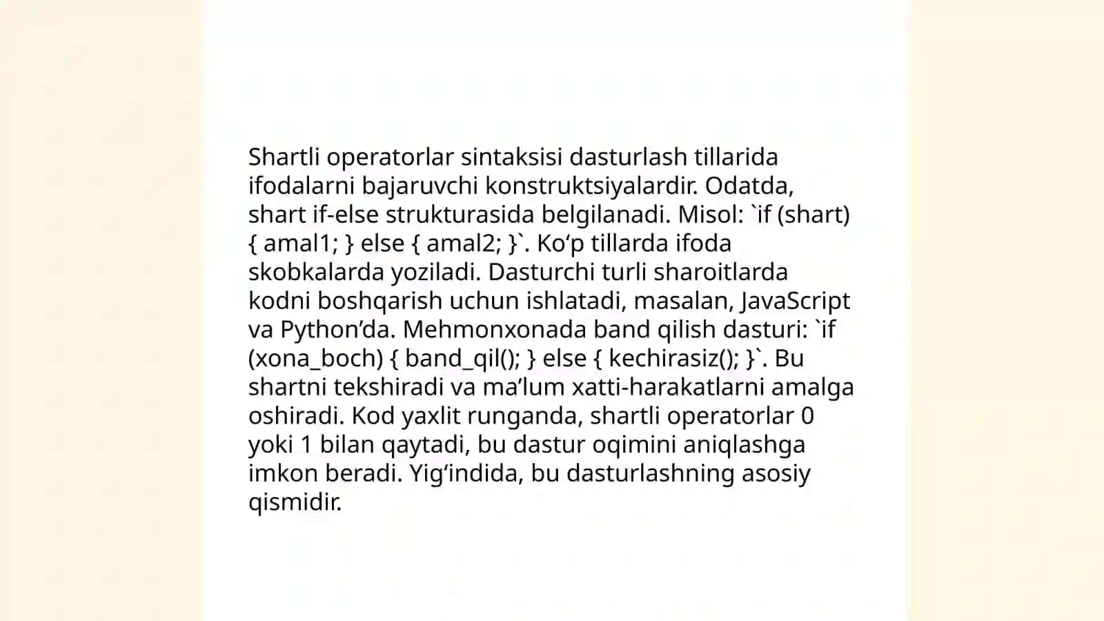 Qisqa shartli operatorlar bilan ishlash 4