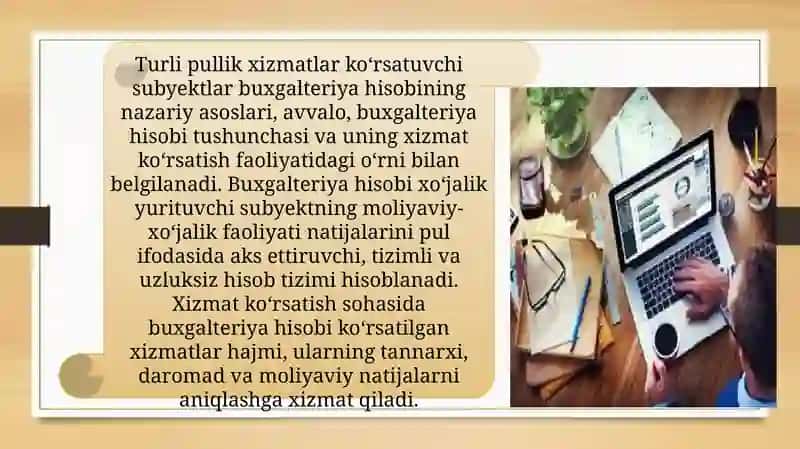 Turli pullik xizmatlar korsatuvchi subyektlar buxgalteriya hisobi 4