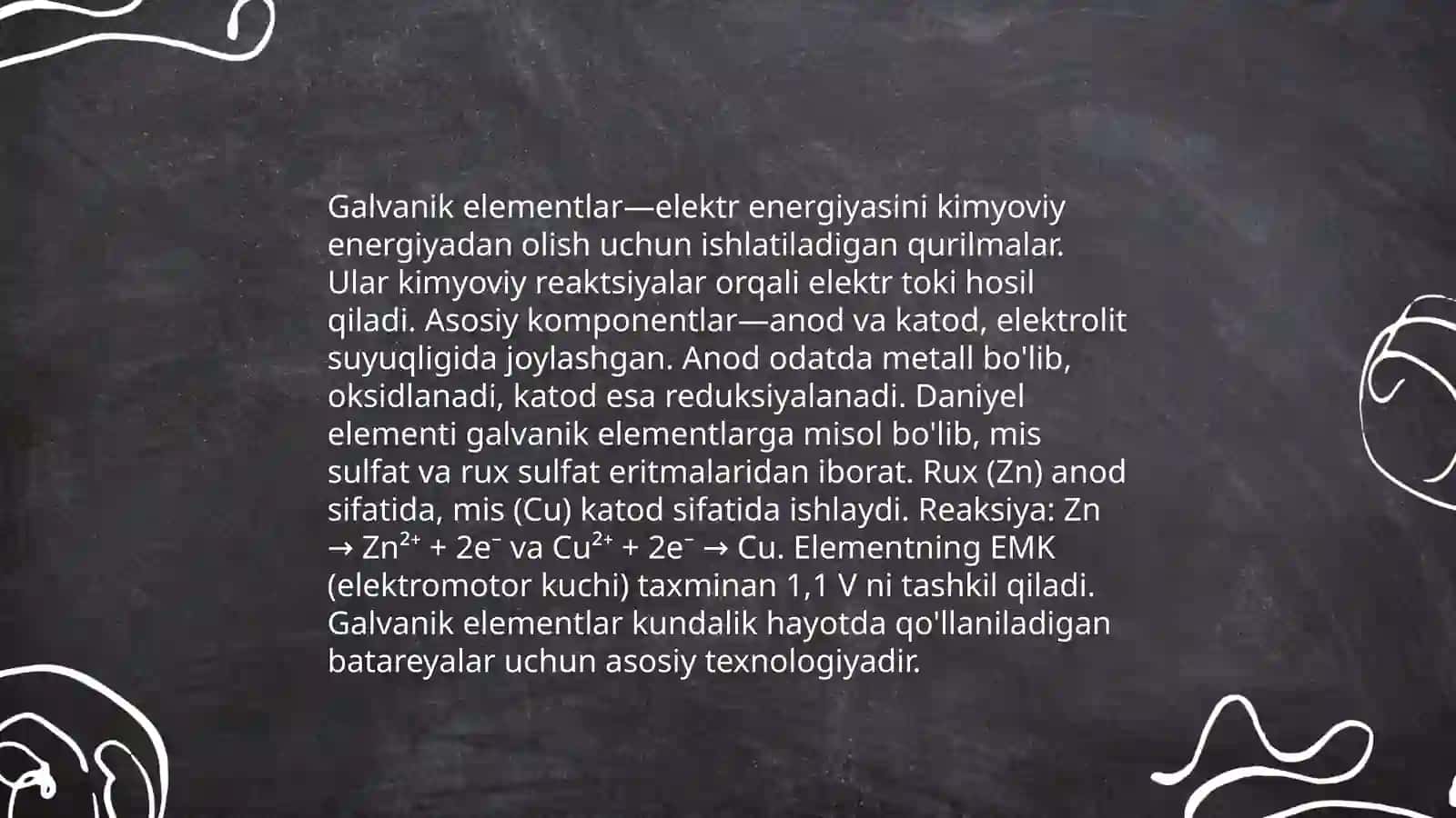Elektro kimyo tushinshasi 4