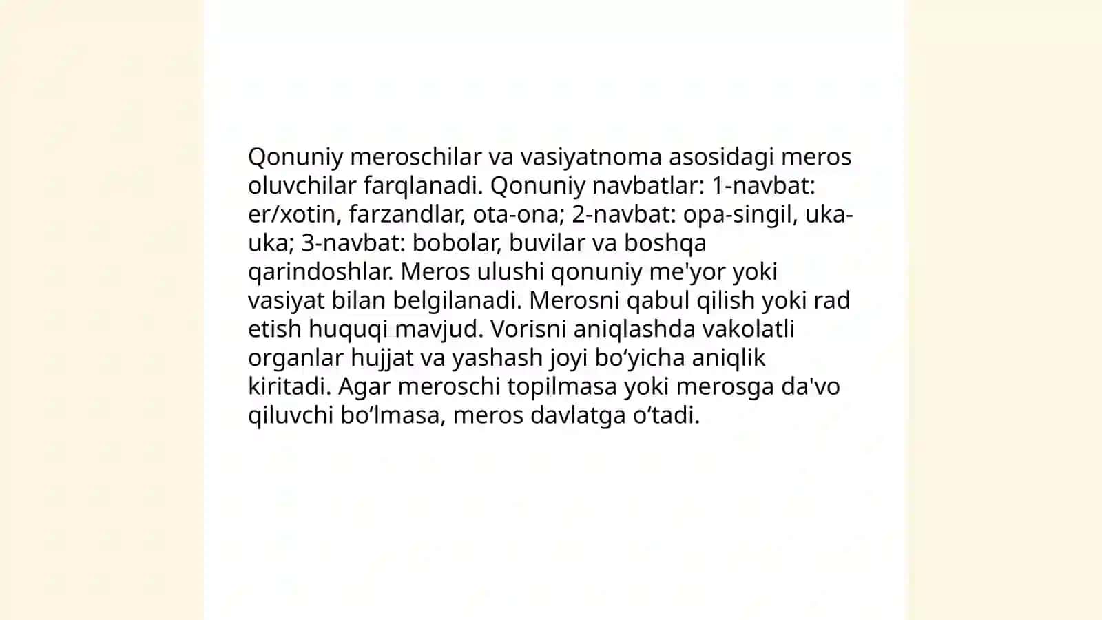 Meros (vorislik) huquqi asoslari 4