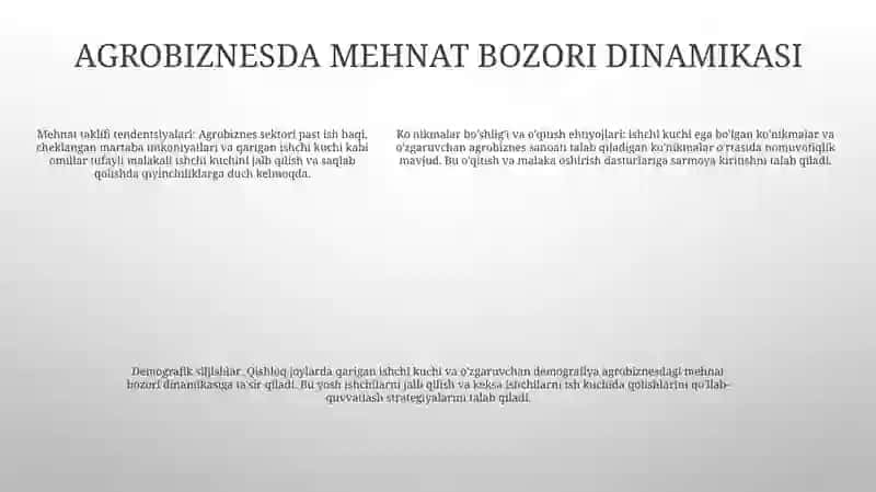 Agrobiznes Korxonalarida Mehnat Unimi 4