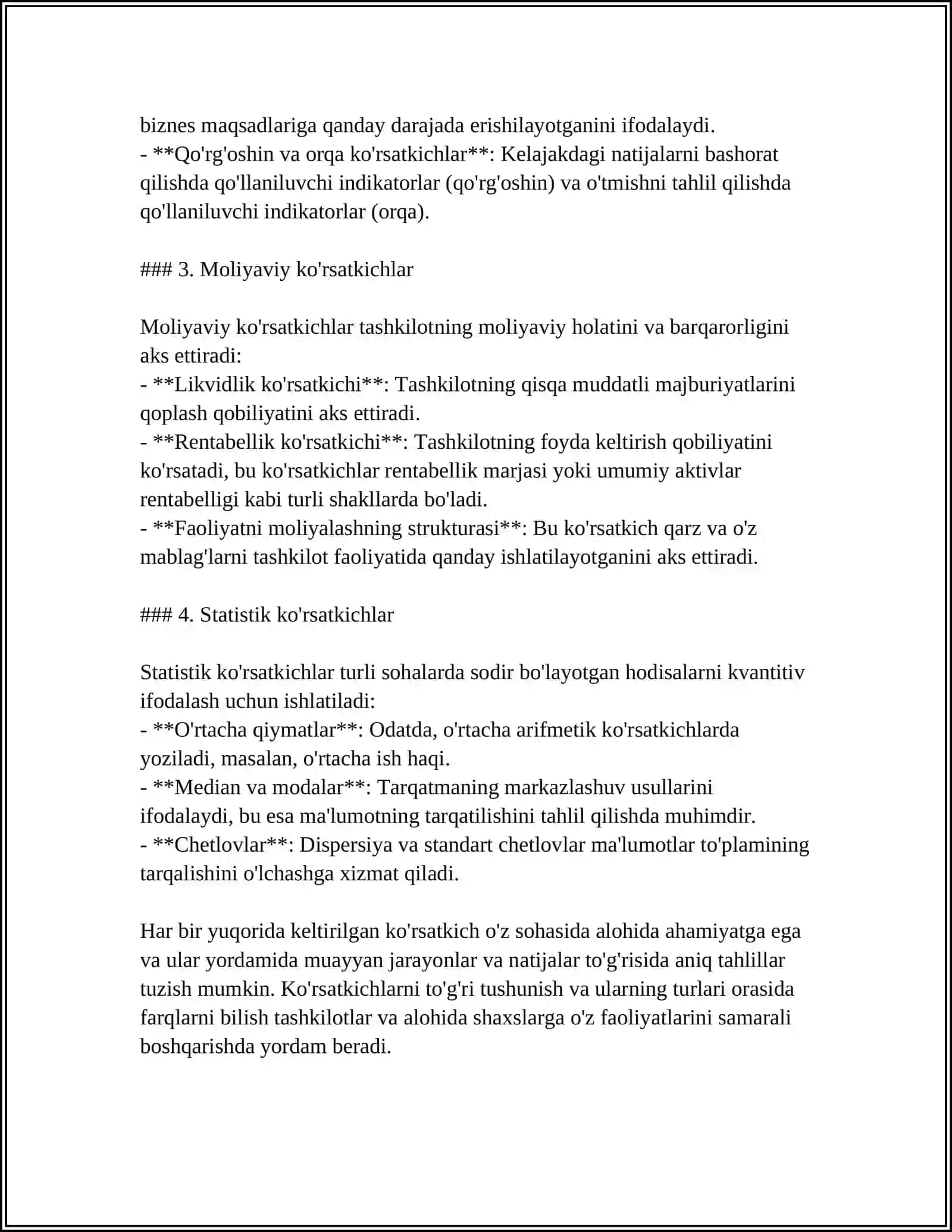 KO'RSATKICHLAR 4
