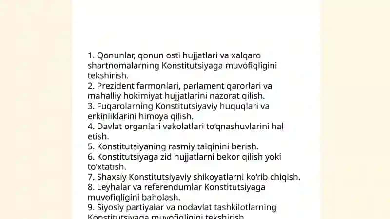 Oʻzbekiston Respublikasi Konstitutsiyaviy sudi 4