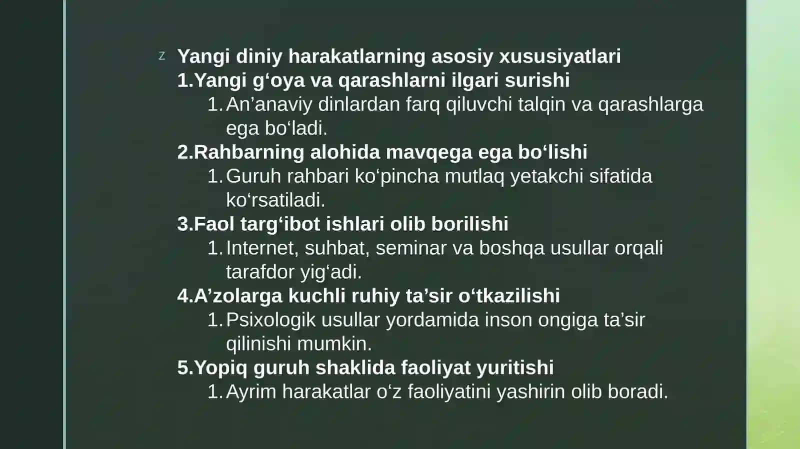 Yangidiniyta’limotlarvasektalar 4