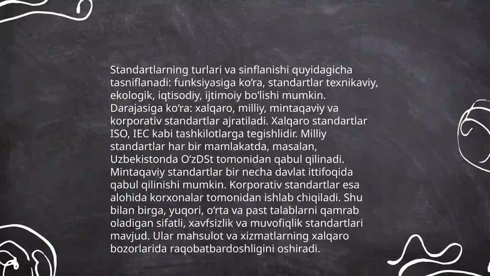 Standartlashtirish usullarini organish 4