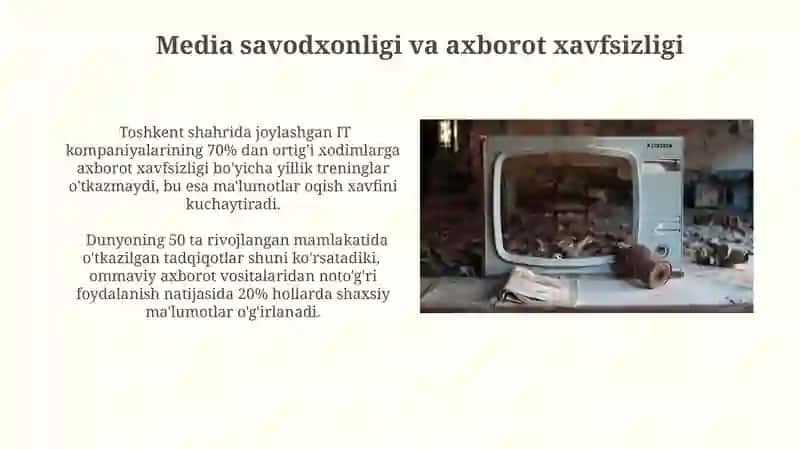 Media texnalogiyalar kundalik hayotda tahliliy taqdimot 4