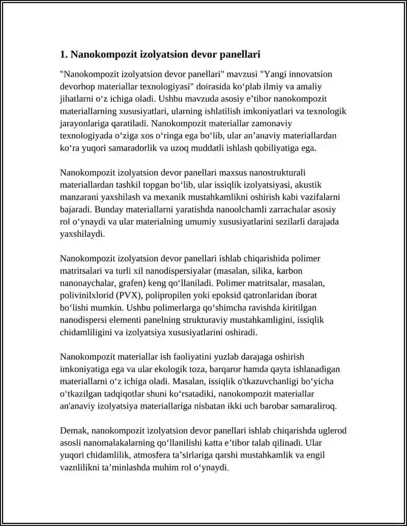 Nanokompozit izolyatsion devor panellari 4