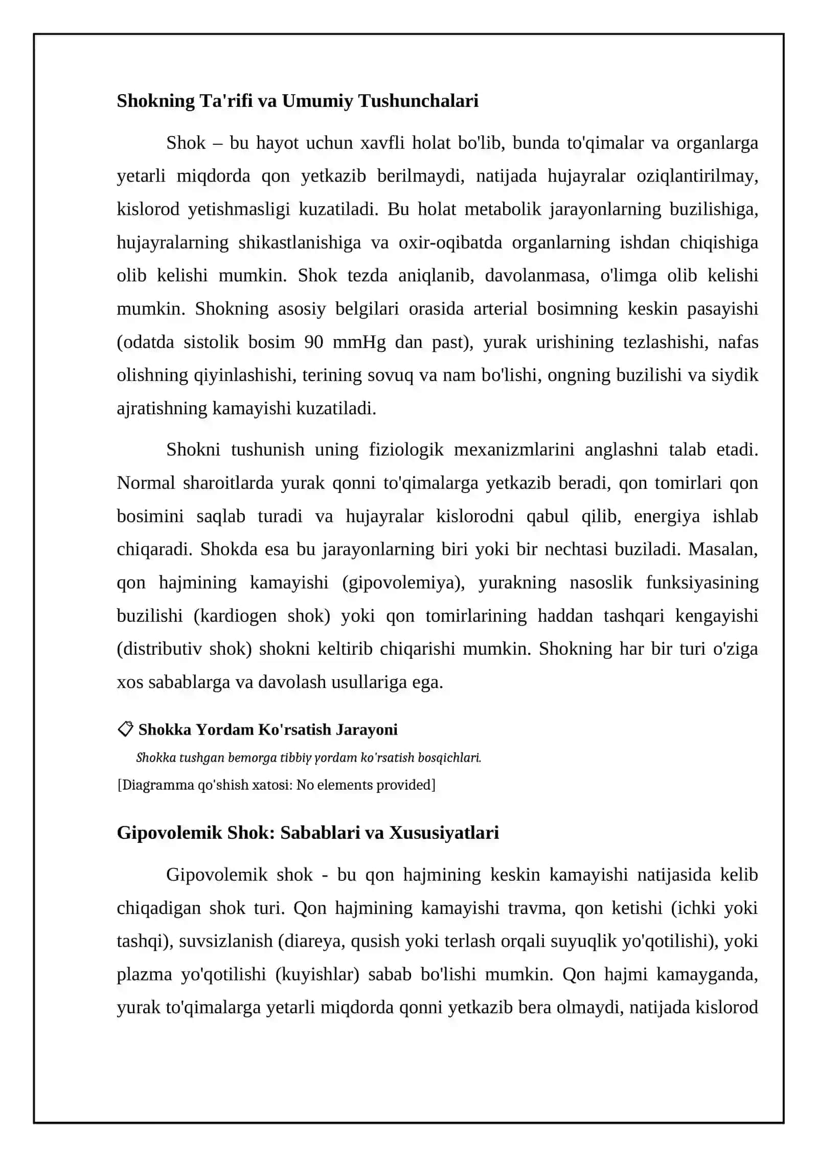 Tibbiy yordam shok mavzusi 4