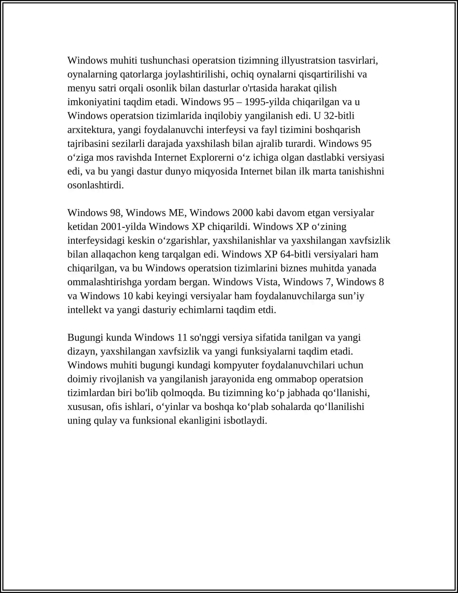 WINDOWS MUHITIGA KIRISH VA ISHNI TUGATISH 4