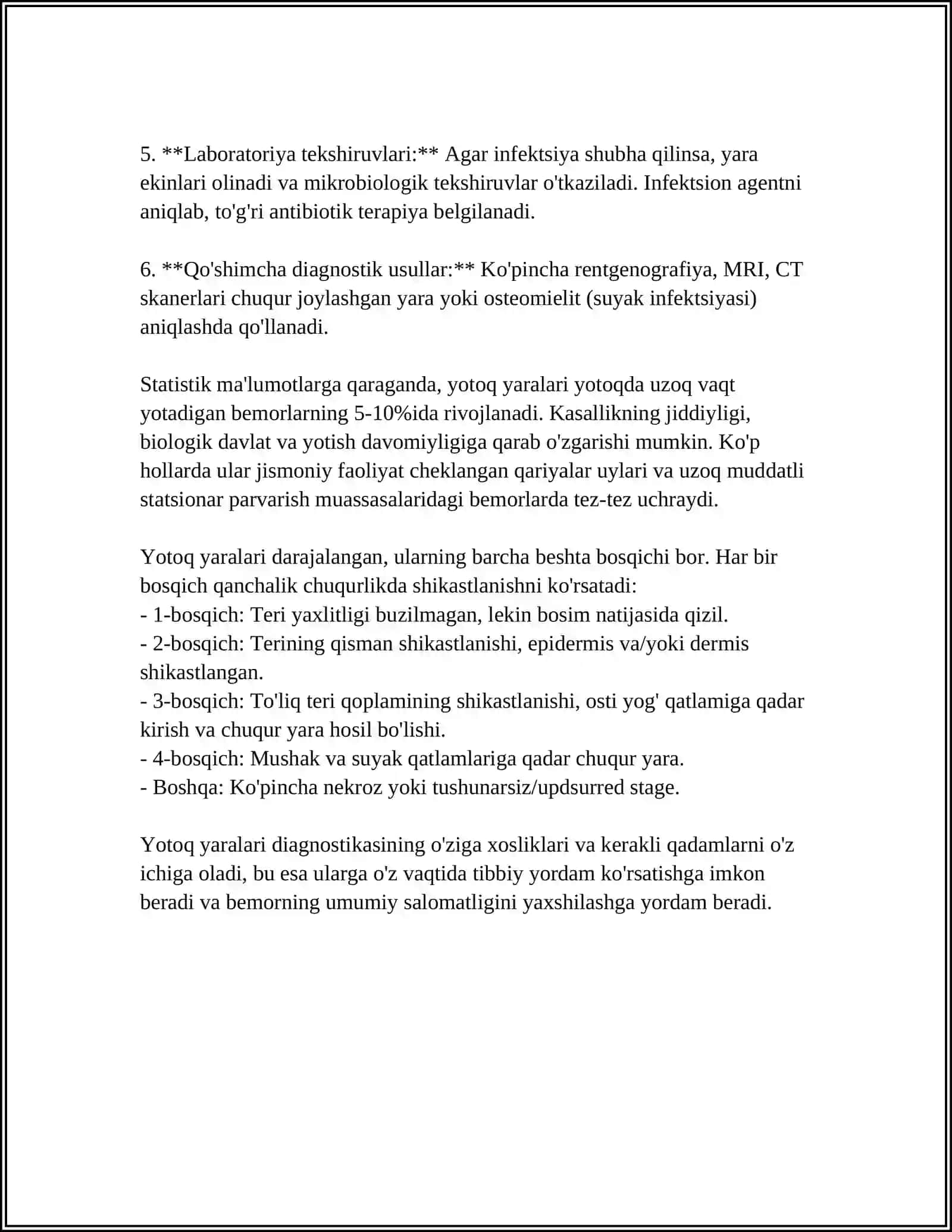 BEMORLARDA YOTOQ YARALARINI OLDINI OLISH 4