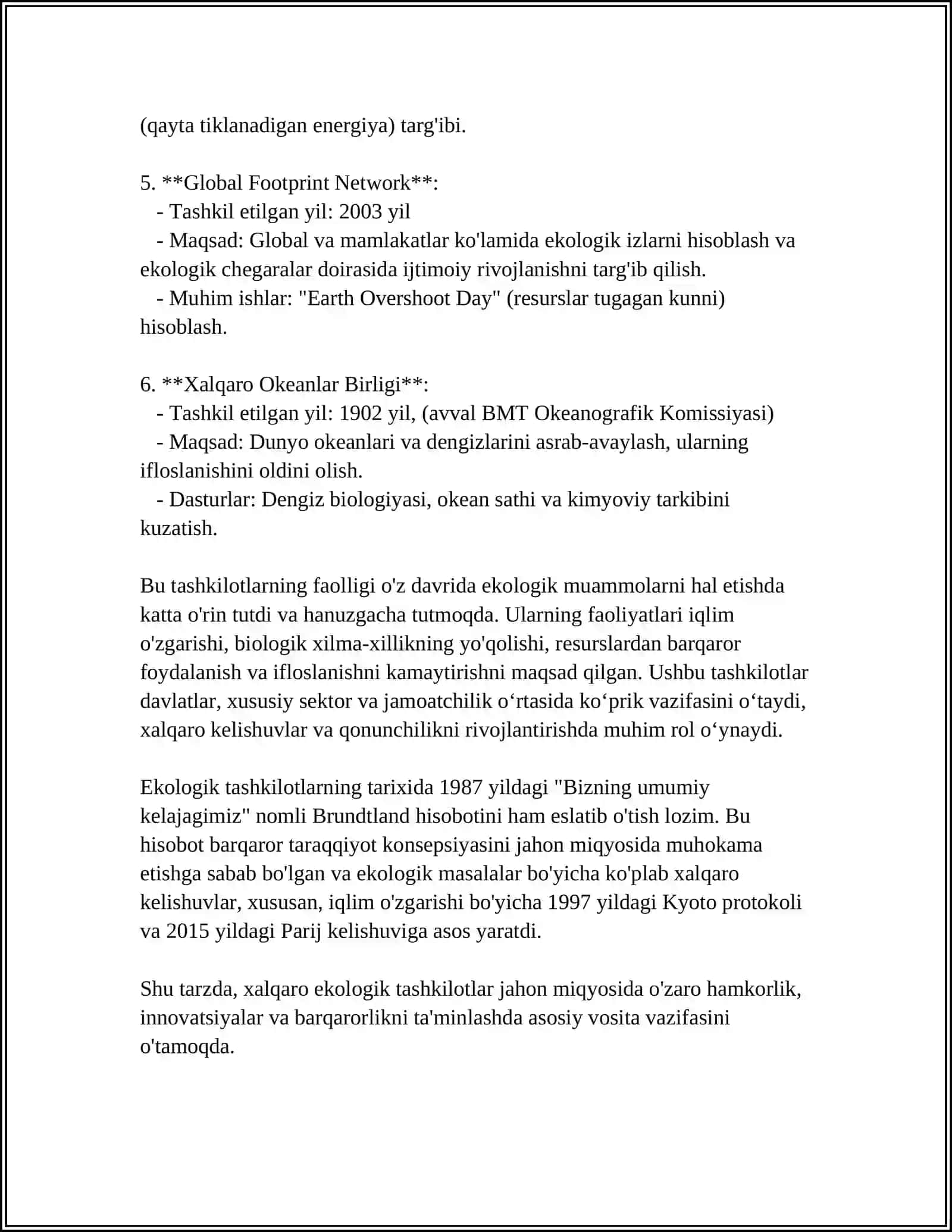 Xalqaro Ekologik Tashkiyotlar 4