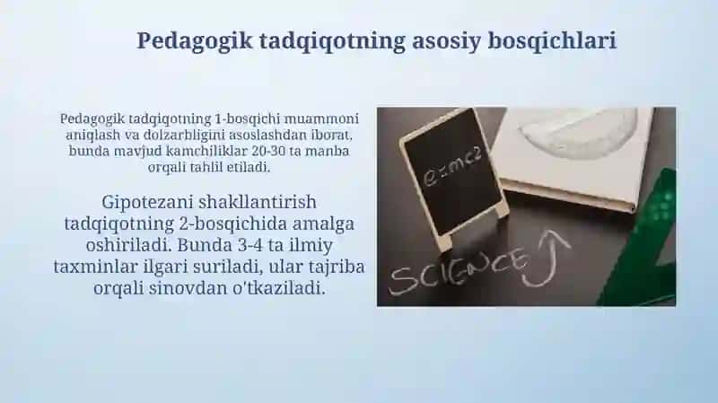 Pedagogik fanining ilmiy-tadqiqot metodlari 4