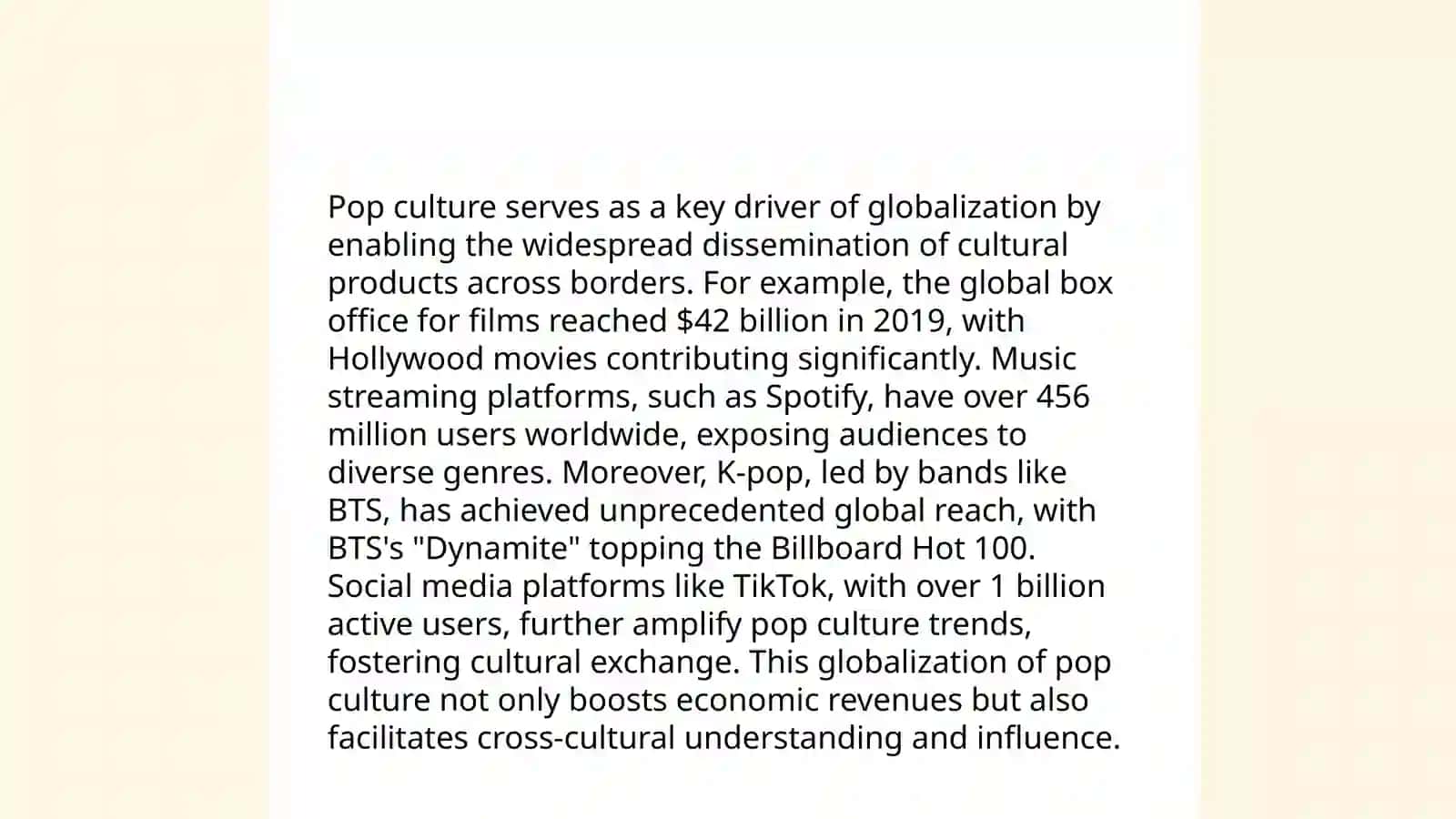 Mass Culture as a Tool for Globalization 4