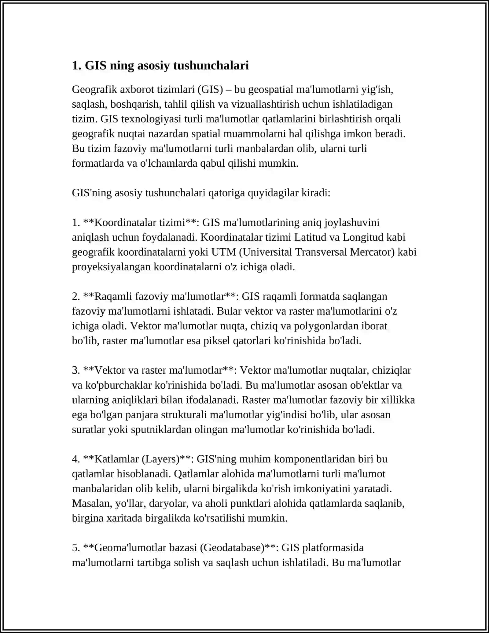 ARC GIS GEOGRAFIK AXBOROT TIZIMI 4