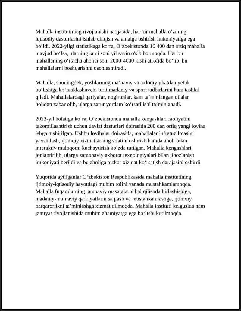 O‘zbekiston Respublikasida mahalla instituti 4