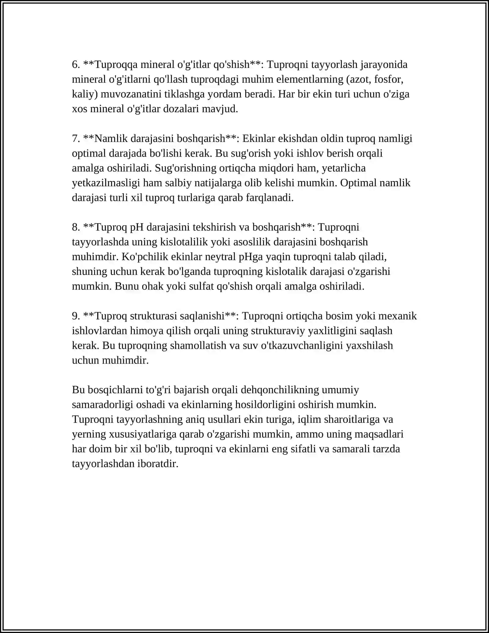 Tuproqni tayyorlash 4