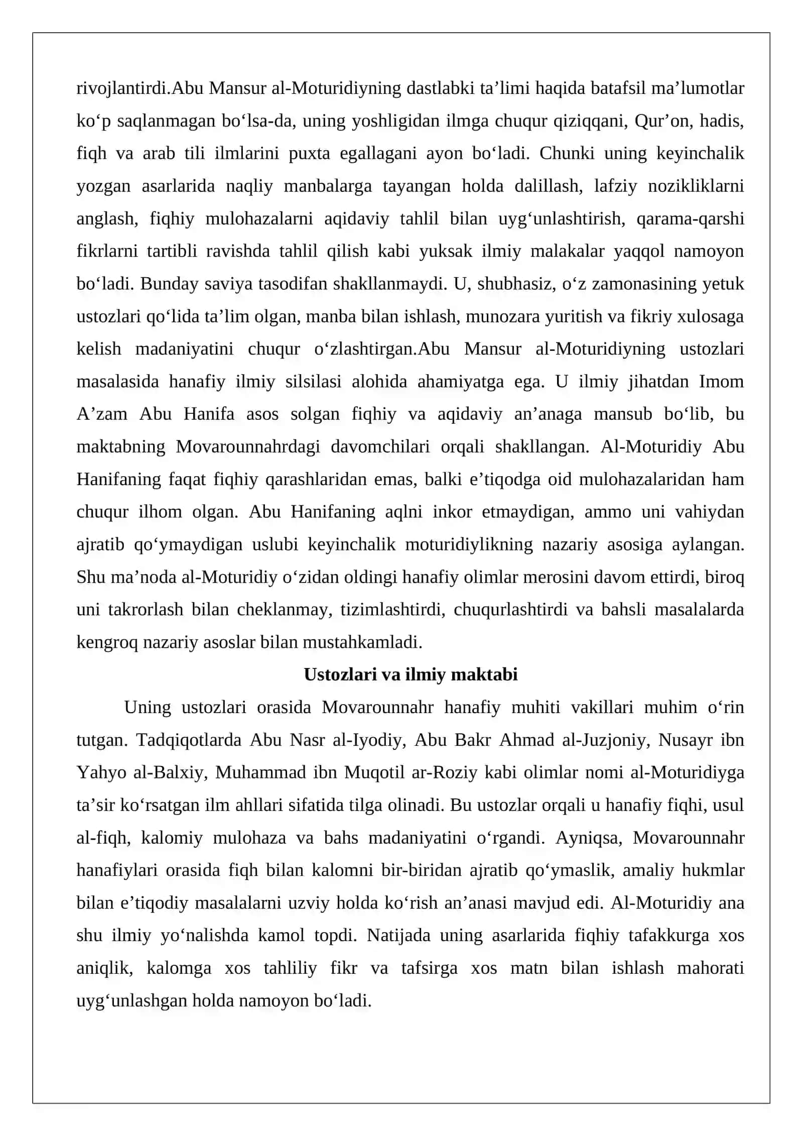 Al-Moturidiy ta’limoti 4