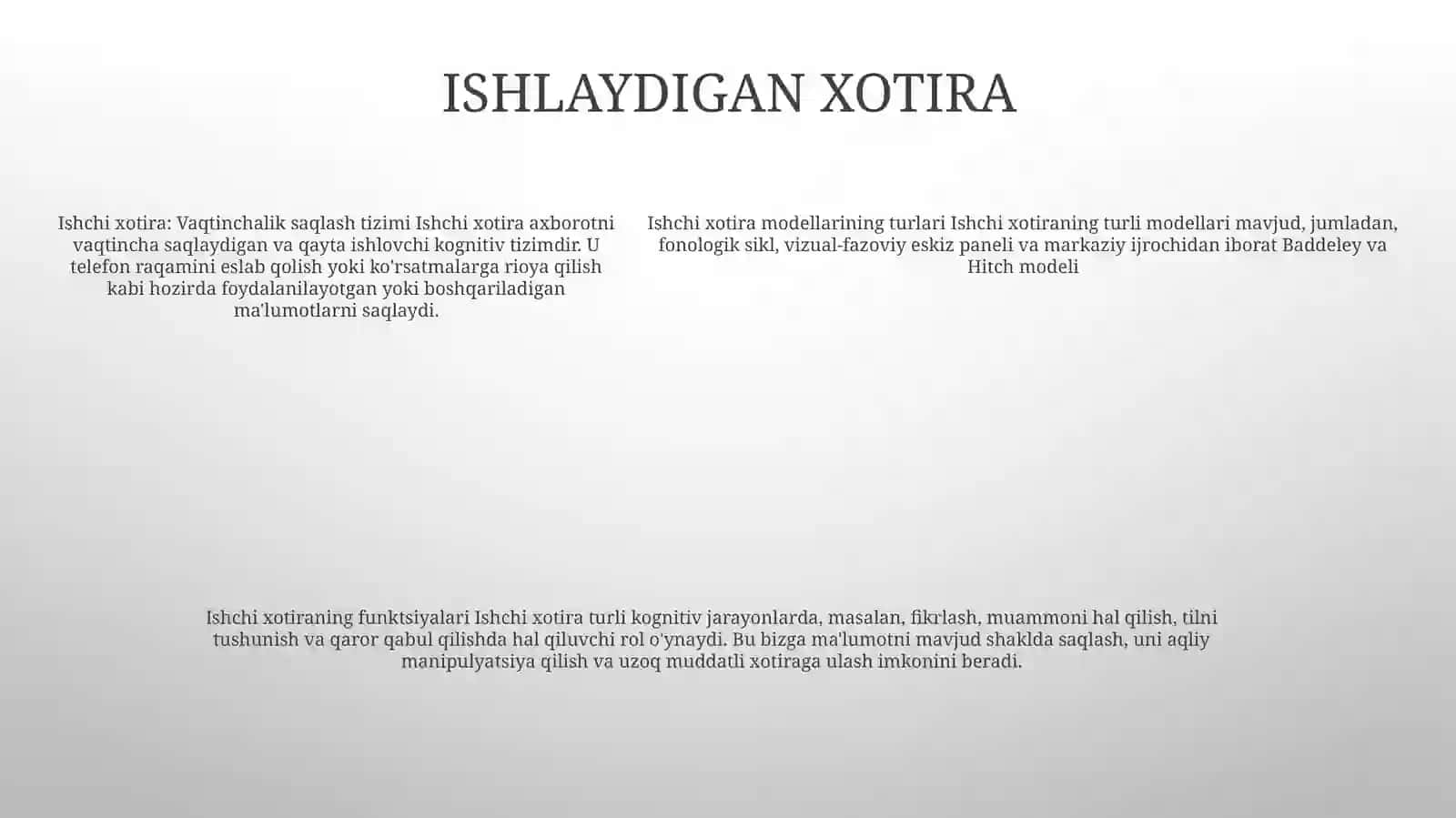 Xotira Jarayonlari Va Turlar 4