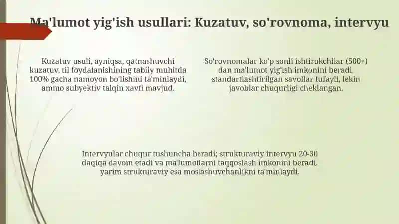 Sotsiolingvistik tadqiqot metodlari 4