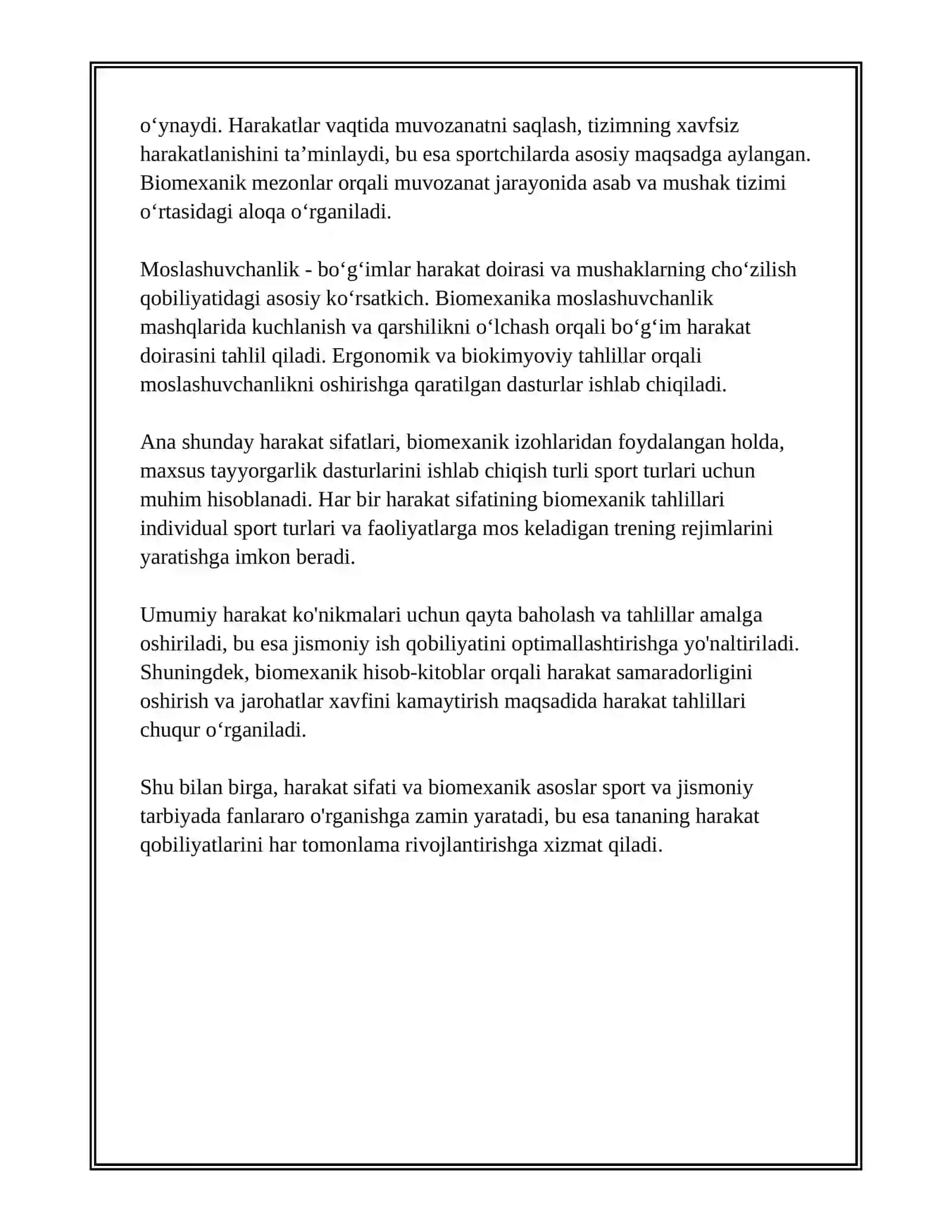 ODAMNING HARAKAT SIFATLARI BIOMEXANIKASI 4